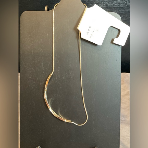 NWT A New Day Gold Tone Necklace With Bar # 1196 - Picture 3 of 8